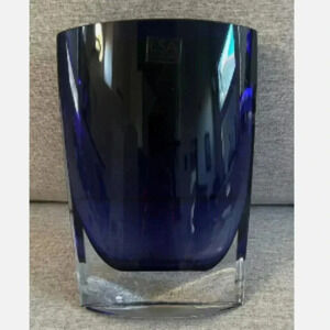 Beautiful LSA Polish Hand Blown Blue Cobalt Glass Vase 8.5" Made In Poland